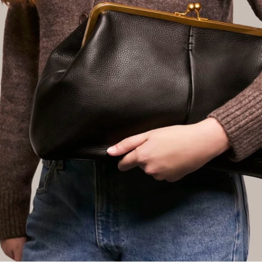 American Leather Grace Oversized Kisslock Clutch